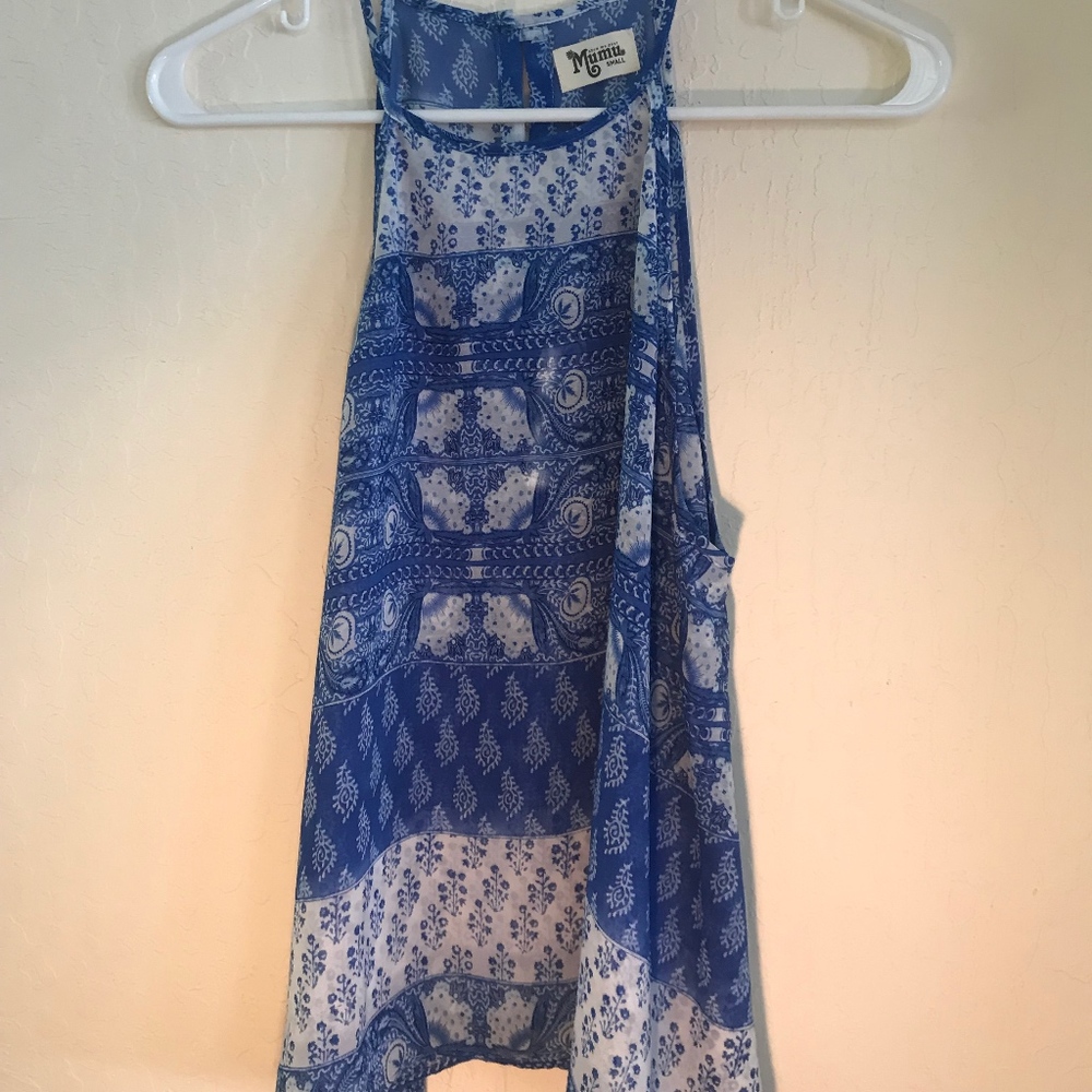 Blue Printed Halter Top